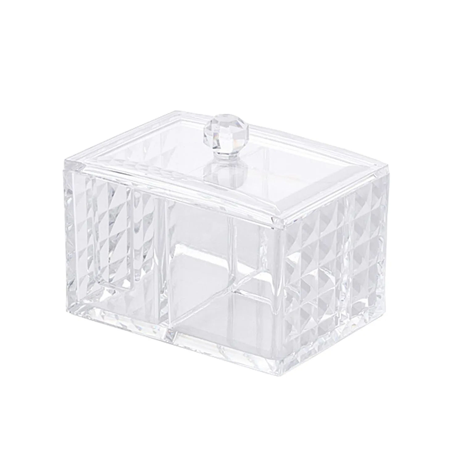 Elitzia Multifunctional Storage Box Beauty Salon Plastic Storage Container For Cotton Pads Cosmetic Tips And lipstick ET32967 (Square with Pattern)