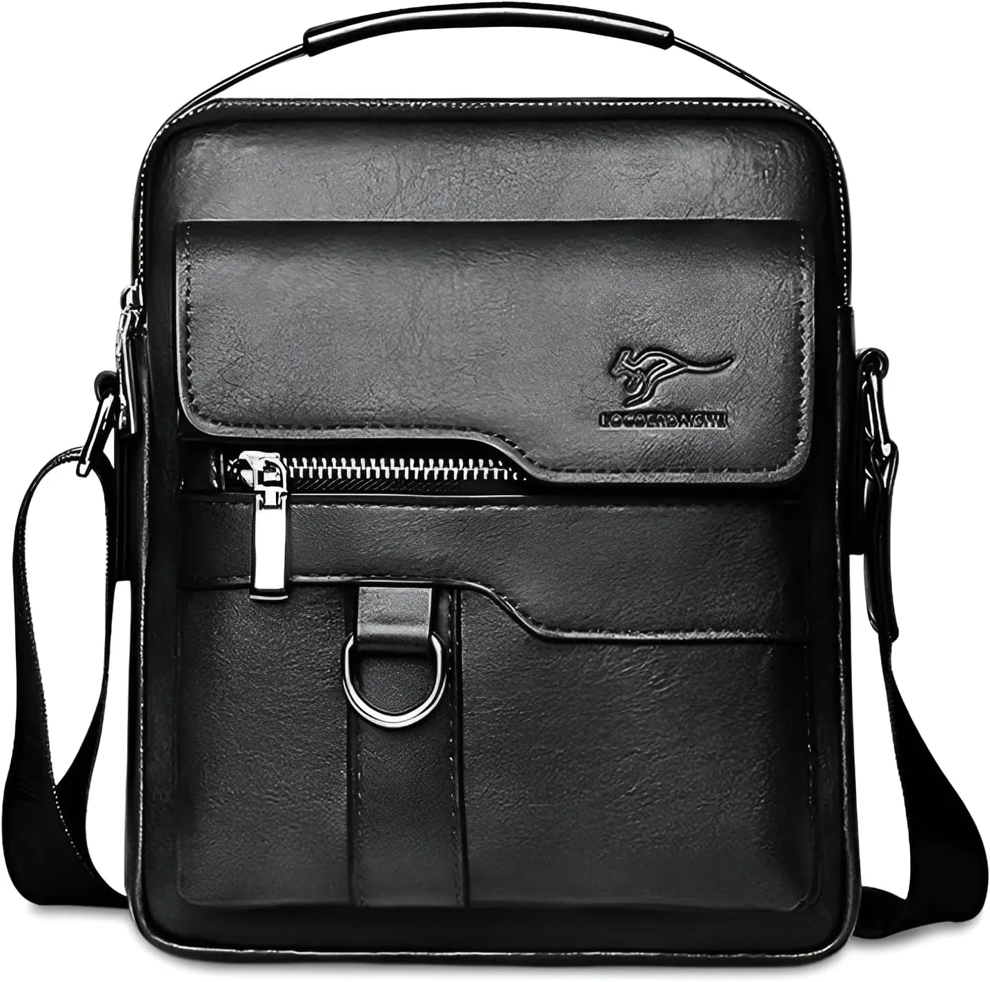 Ellniges]【Men's Leather Crossbody Bag Multipurpose Anti-Theft Slim Messenger Purse, Business Casual Shoulder Sling Bag with USB Charging Port - Perfect for Dad Husband Boyfriend