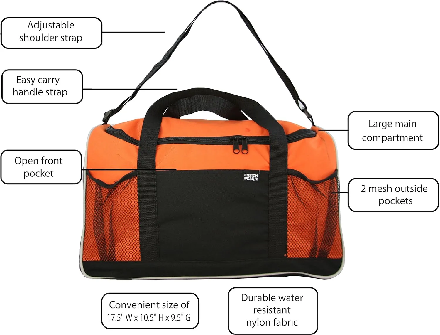 Ensign Peak Everyday Duffel Bag, Orange