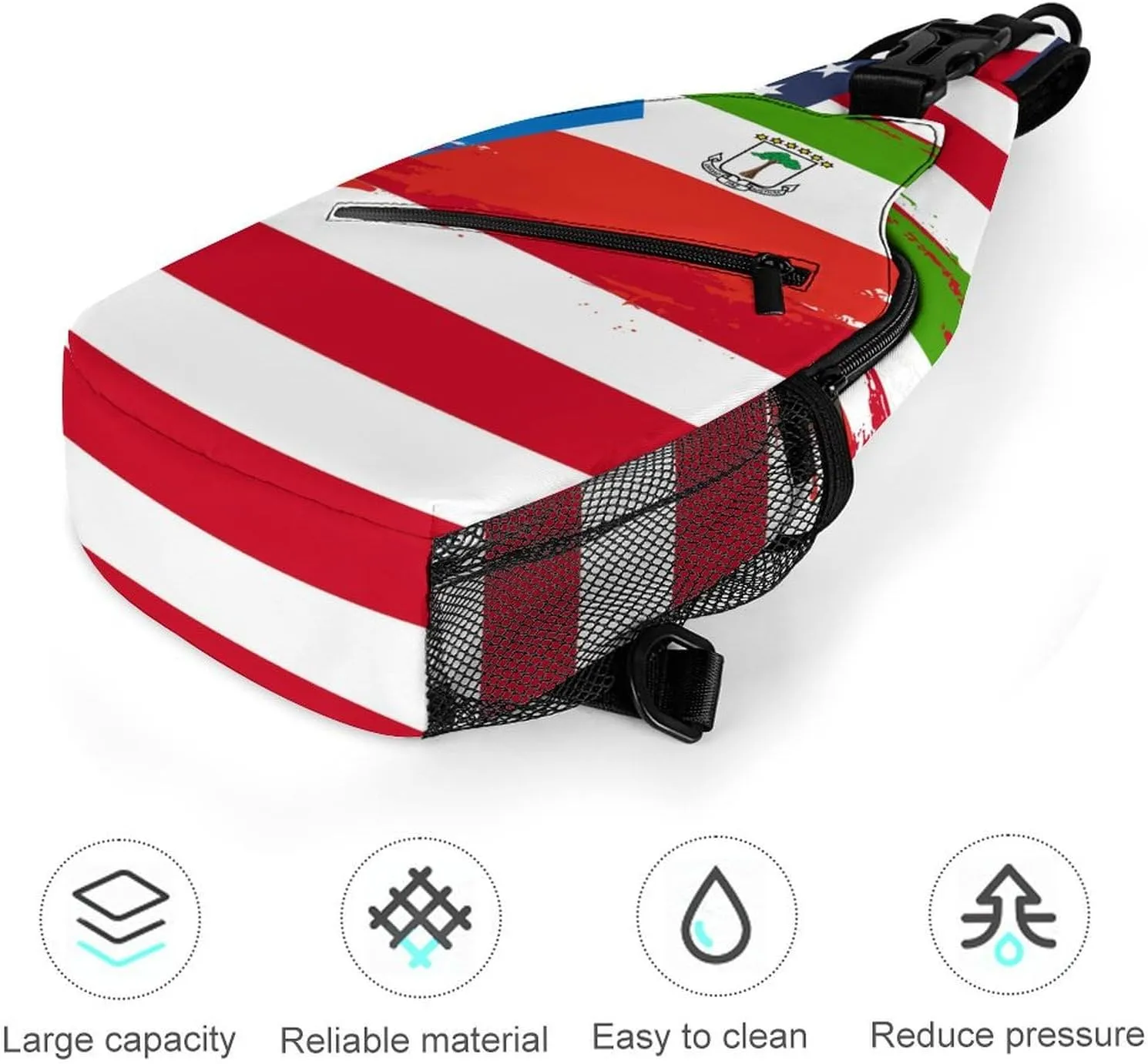 Eritrea Flag Hand Drawn Sling Bag Crossbody Chest Bag Shoulder Bag For Travel Hiking Cycling Camping