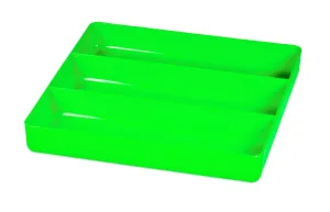 Ernst Manufacturing Toolbox Tray: Stackable Garage Organizer Tray in Green with 3 Compartments - Ideal for Trades, Mechanics, Electricians, Plumbers, Household Use, Hobbies, and More - Heavy Duty 3-Compartments