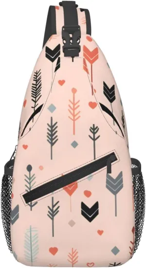 Ethnic Arrow Sling Bag Crossbody Bag for Men Women, Daypack Chest Backpack Shoulder Bag for Travle Hiking