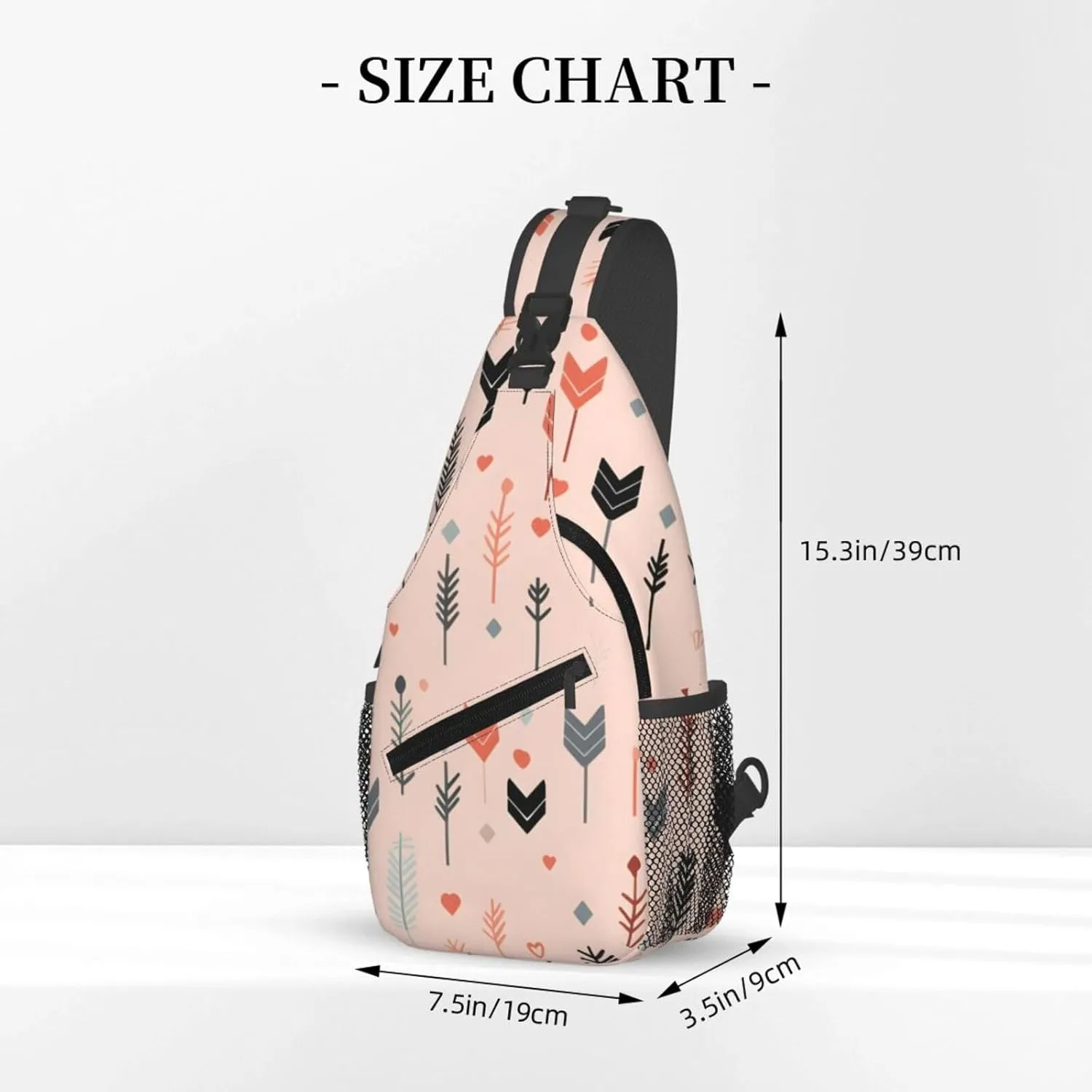 Ethnic Arrow Sling Bag Crossbody Bag for Men Women, Daypack Chest Backpack Shoulder Bag for Travle Hiking
