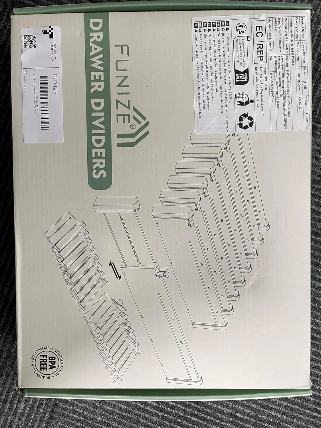 Expandable Drawer Dividers, Adjustable Drawer Organizers for Utensils, Clothes with 8 Drawer Separators(12.6-22.8''), 16 Inserts(3.9-7.1''), Drawer Divider in Kitchen, Bedroom, Office Storage