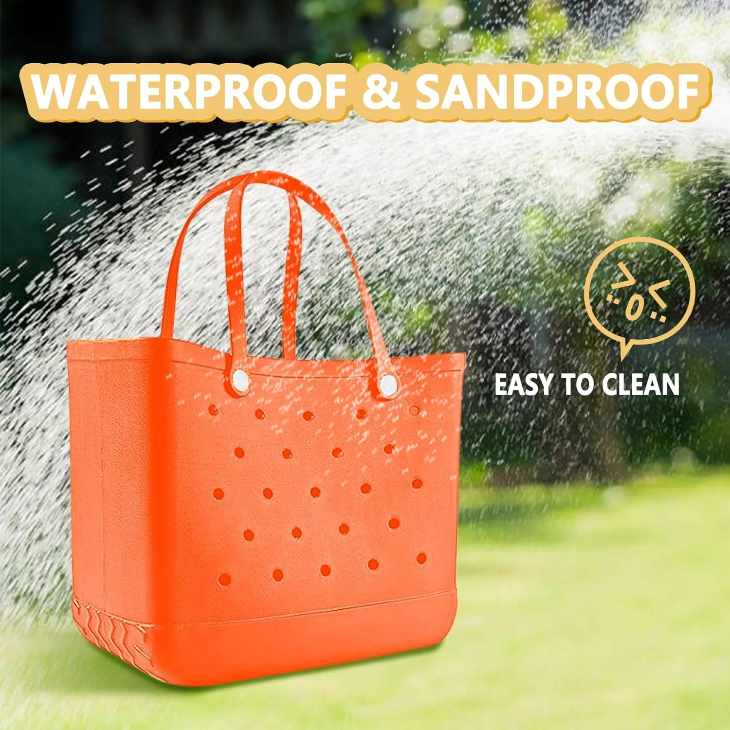 Extra Large Rubber Tote Bag for Women & Men, Waterproof Lightweight Travel X-Large Beach Bag for Boat & Pool