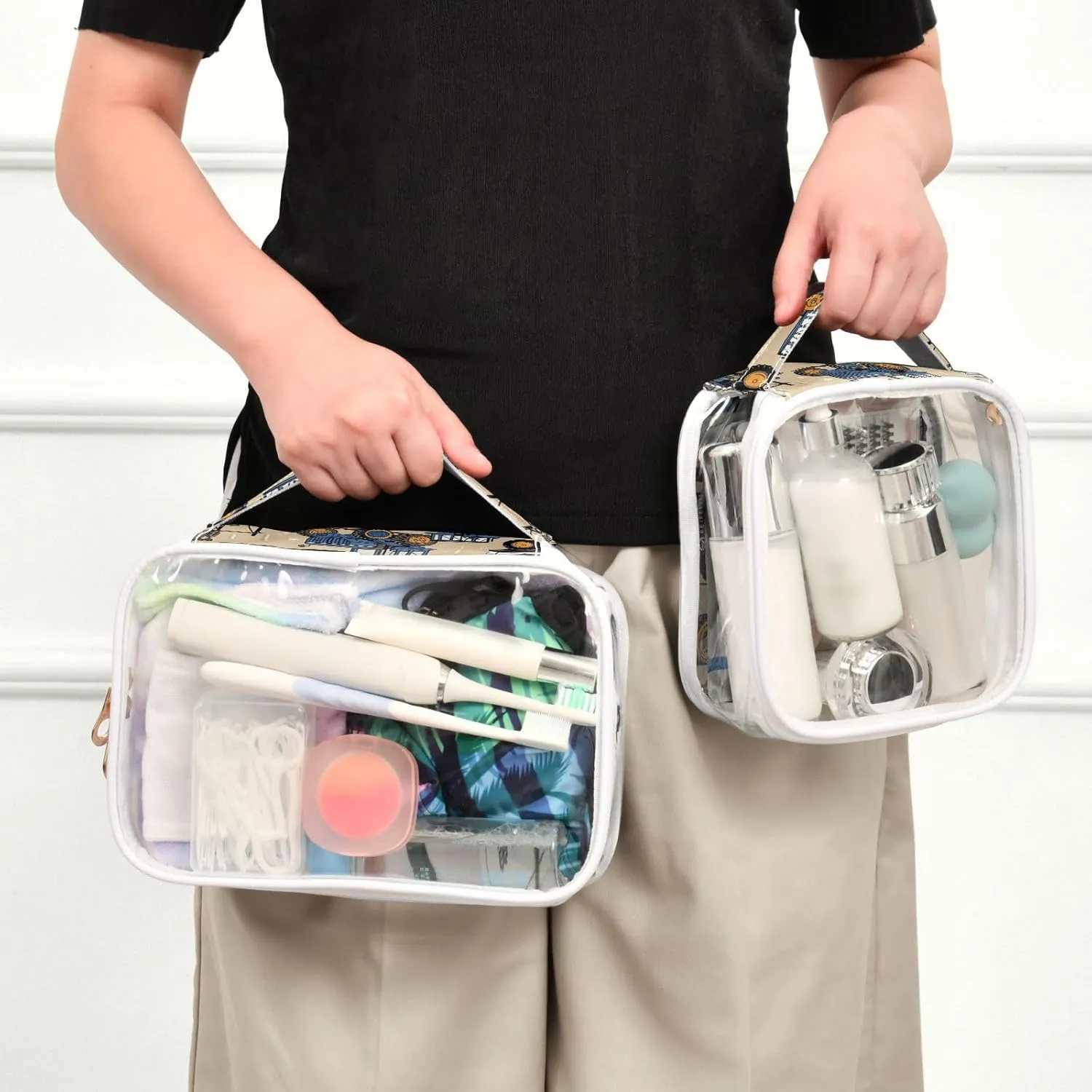 Farm Tractors and Machinery Clear Toiletry Bag Set, Makeup and Toiletry Bag, Women Travel Gifts, 2 Pack