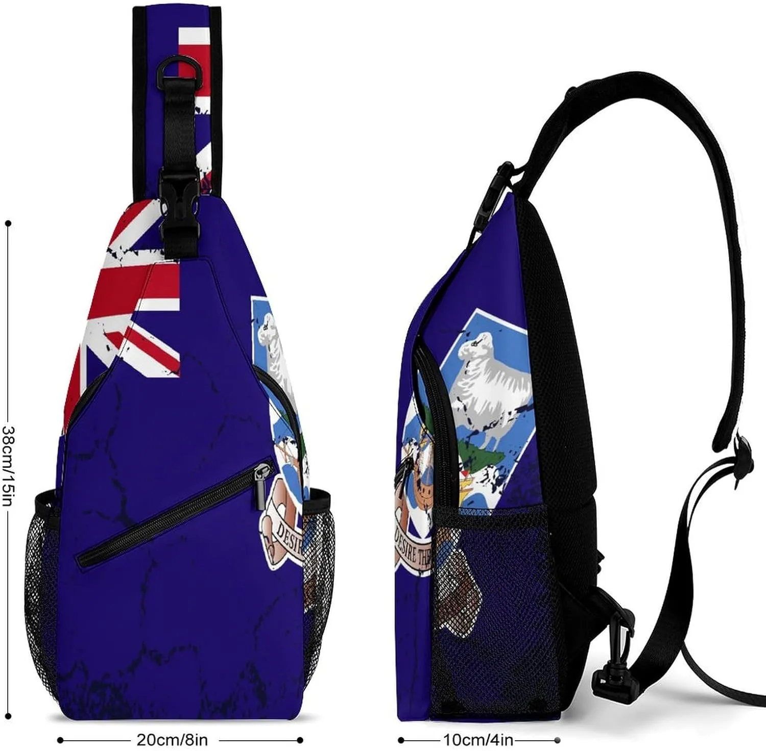 Faroe Lslands Flag Grunge Design Sling Bag Crossbody Chest Bag Shoulder Bag For Travel Hiking Cycling Camping