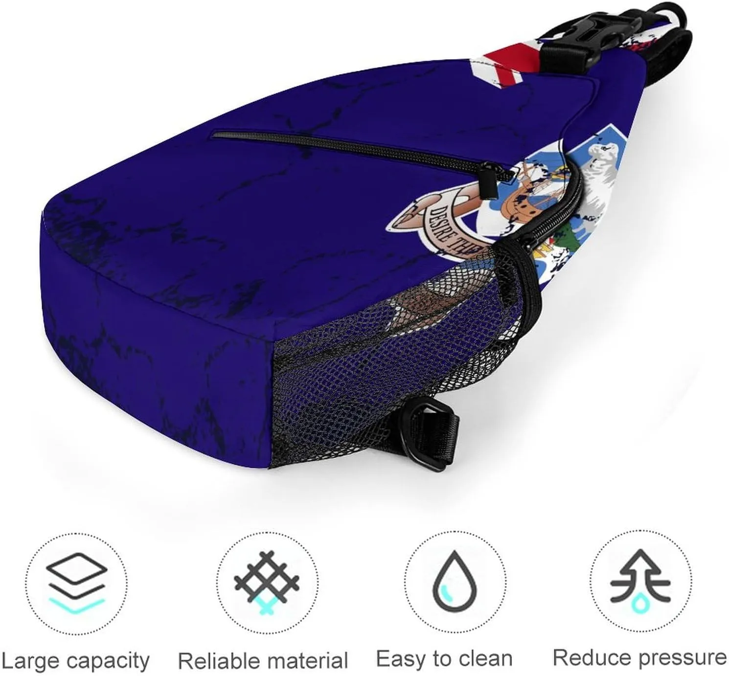 Faroe Lslands Flag Grunge Design Sling Bag Crossbody Chest Bag Shoulder Bag For Travel Hiking Cycling Camping