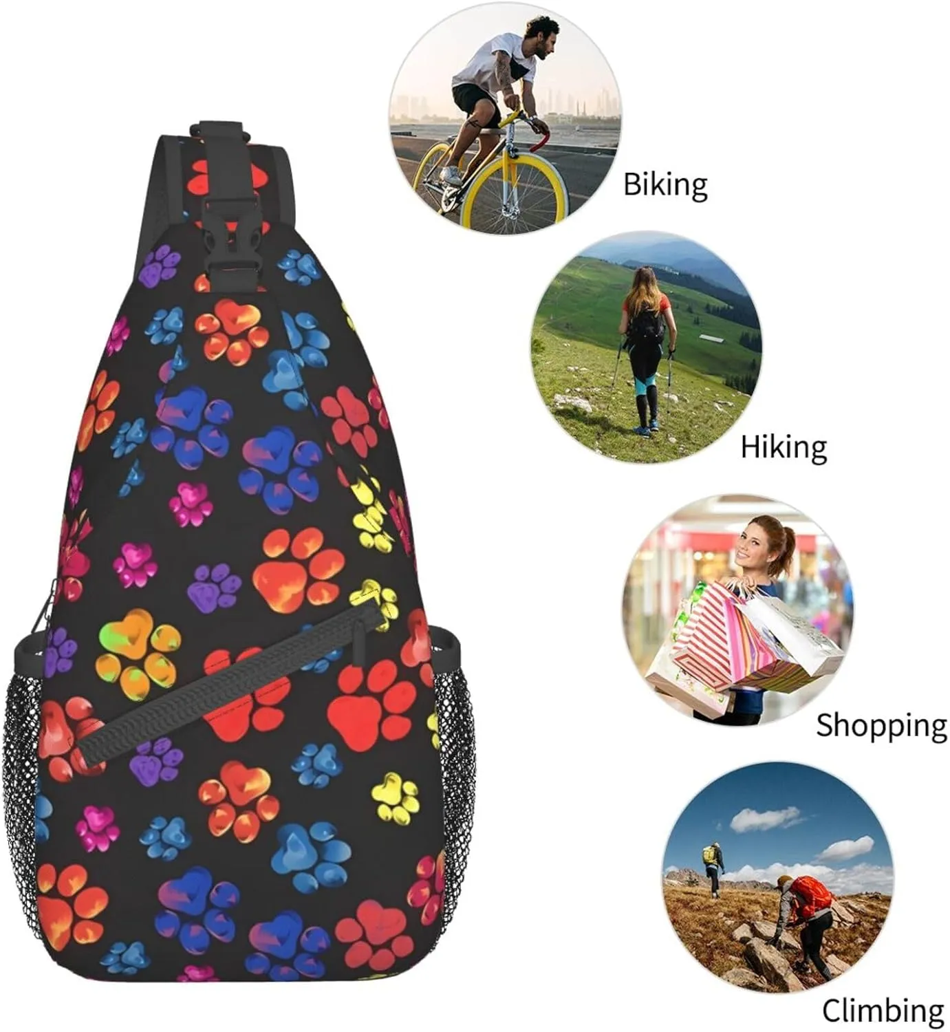 Fashion Chest Sling Bag For Women Men Adjustable Strap Crossbody Shoulder Backpack Hiking Travel Fashion Unisex Daypack