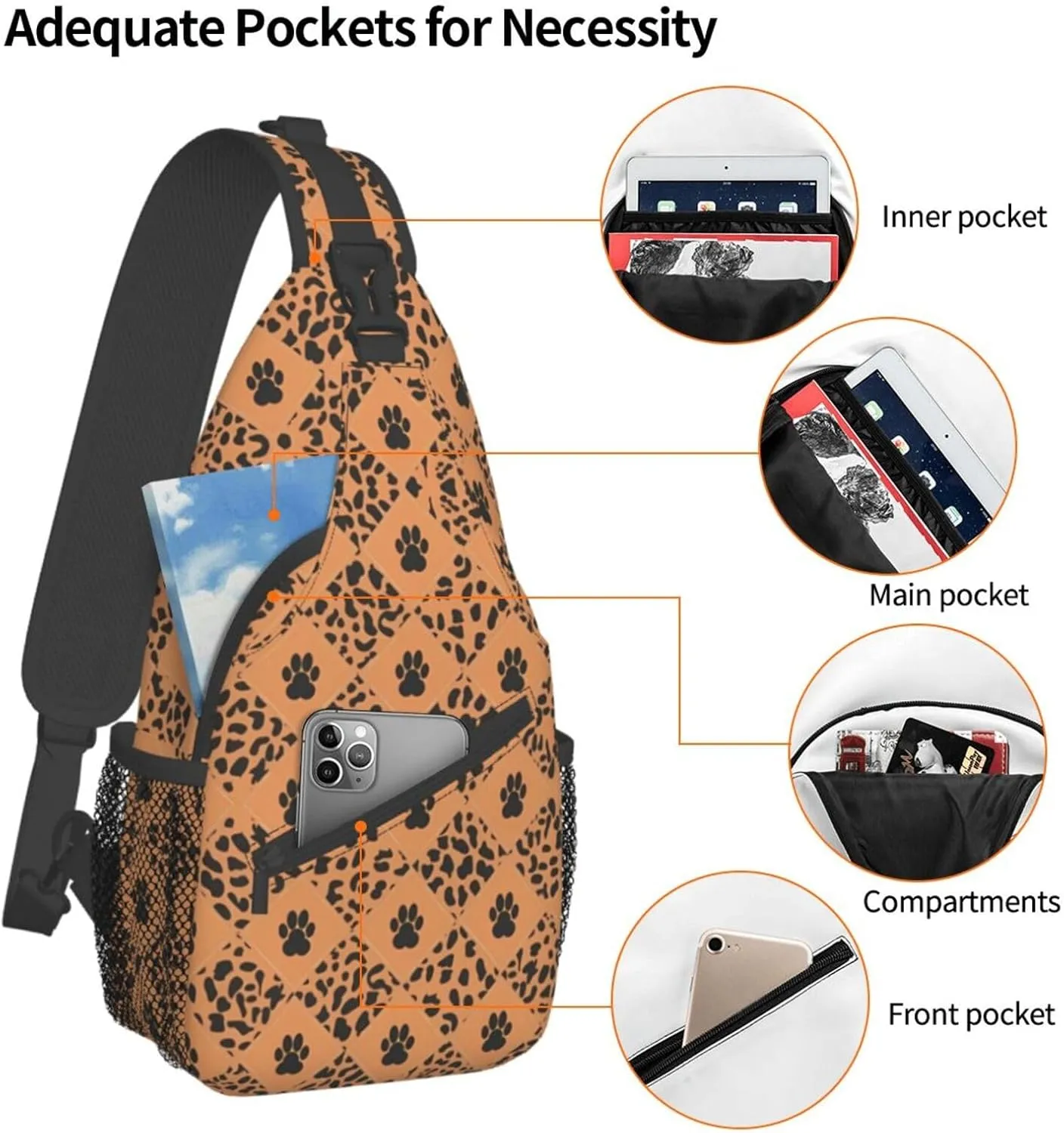 Fashion Chest Sling Bag For Women Men Adjustable Strap Crossbody Shoulder Backpack Hiking Travel Gym Unisex Daypack