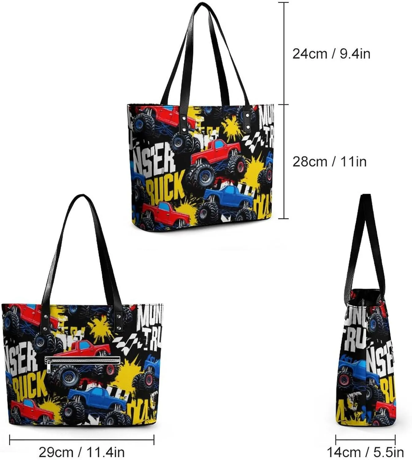 Fashion Leather Tote Bag Travel Work Daily Essentials Handbag Unisex Handbag