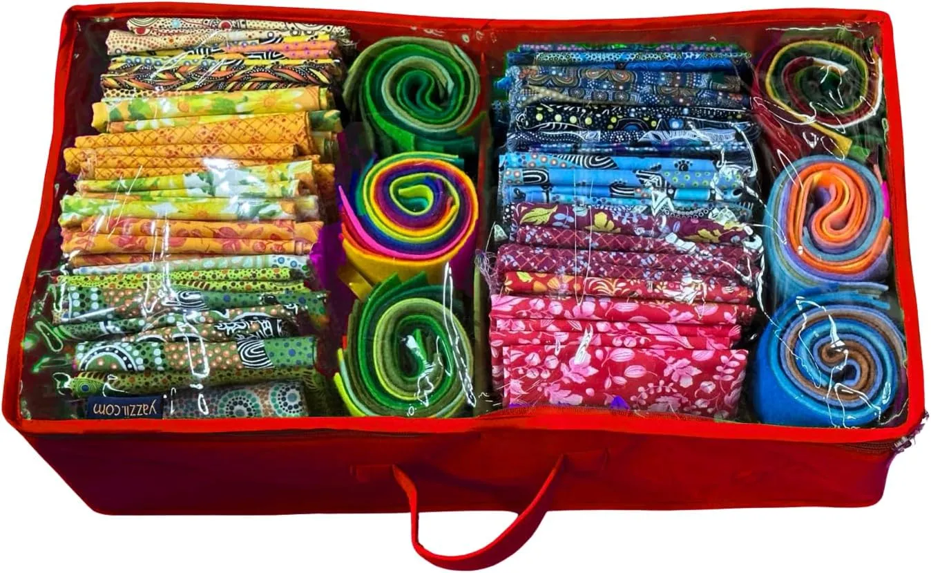 Fat Quarter Portable Tote Bag - Quilting Organizer Red