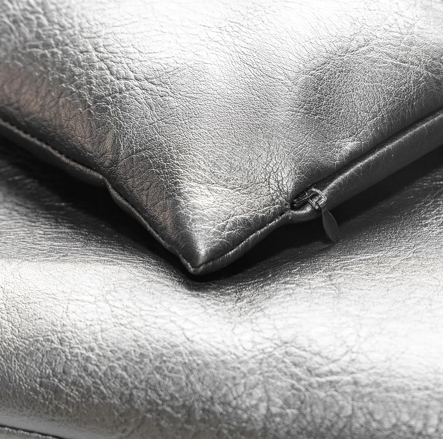 Faux Leather Throw Pillow Cover 18X18 Inch Set of 2 Black Outdoor Modern Farmhouse Solid Decorative Pillow Covers for Room Couch Living Bedroom Bed Sofa