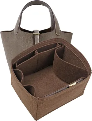 Felt Purse Organizer Inserts for Picotin 22 Inserts HandBag (Brown, PC22)