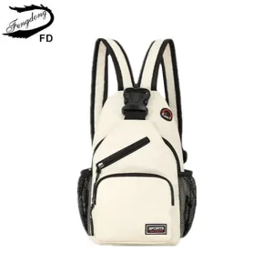 Fengdong women mini backpack small chest bag sling messenger bags female sports bag travel bagpack crossbody bag girl back pack