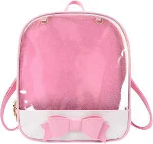 FF1 Candy Leather Bow Backpack Clear Beach Girls Bag Ita Bag