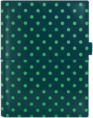Filofax Domino Patent Organizer, A5 Size, Pine with Spots - High-Gloss, Contemporary, Six Rings, Week-to-View Calendar Diary, Multilingual, 2025 (C022518-25)