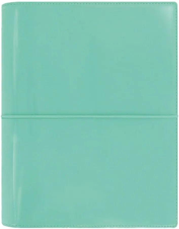 Filofax Domino Patent Organizer, A5 Size, Turquoise - High-Gloss, Contemporary, Six Rings, Week-to-View Calendar Diary, Multilingual, 2025 (C022515-25)