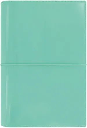 Filofax Domino Patent Organizer, Personal Size, Turquoise - High-Gloss, Contemporary, Six Rings, Week-to-View Calendar Diary, Multilingual, 2025 (C022514-25)