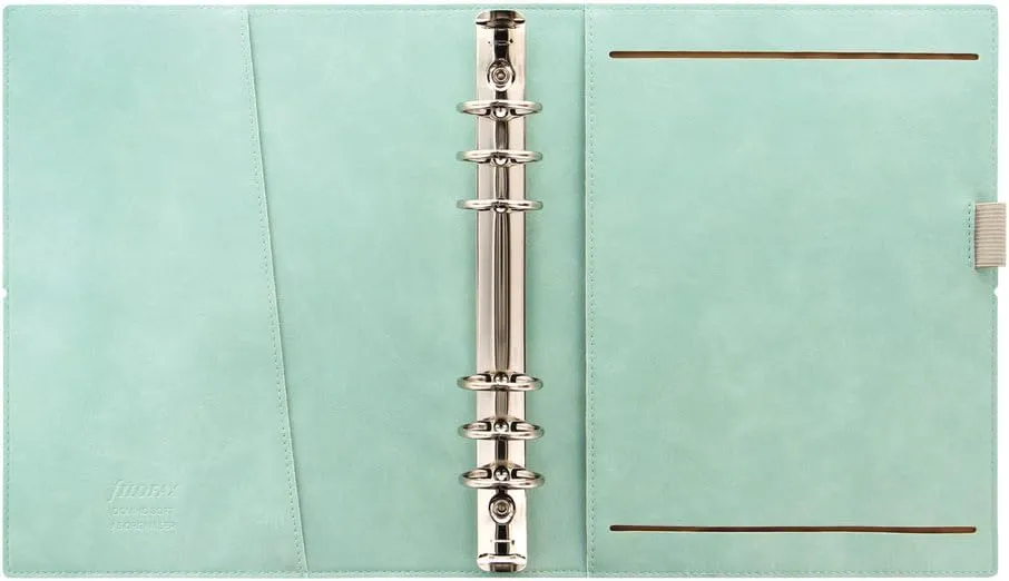 Filofax Domino Soft Organizer, A5 Size, Duck Egg - Smooth, Leather-Look, Grain Effect, Tactile, Six Rings, Week-to-View Calendar Diary, Multilingual, 2025 (C022601-25)