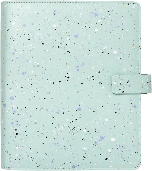Filofax Expressions Organizer, A5 Size, Mint - Leather-Look, Gold Foil Accents, Six Rings, Week-to-View Calendar Diary, Multilingual, 2025 (C028737-25)