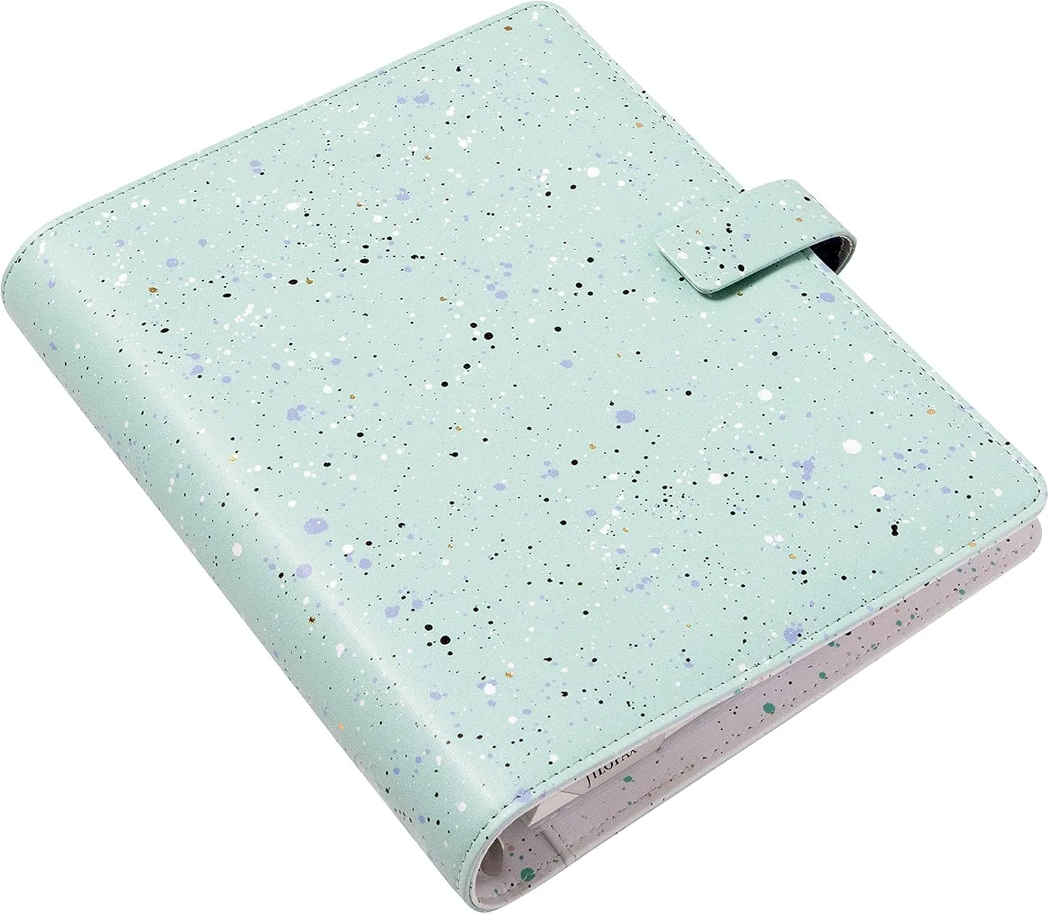 Filofax Expressions Organizer, A5 Size, Mint - Leather-Look, Gold Foil Accents, Six Rings, Week-to-View Calendar Diary, Multilingual, 2025 (C028737-25)