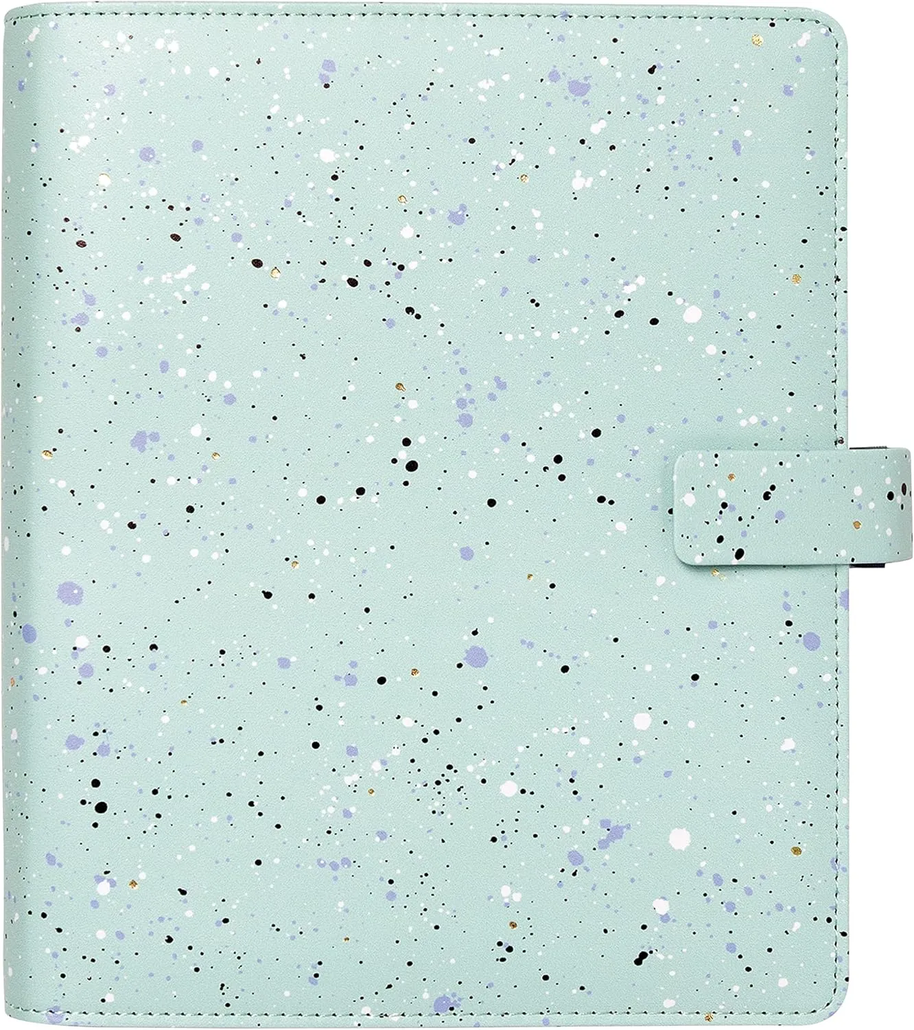 Filofax Expressions Organizer, A5 Size, Mint - Leather-Look, Gold Foil Accents, Six Rings, Week-to-View Calendar Diary, Multilingual, 2025 (C028737-25)