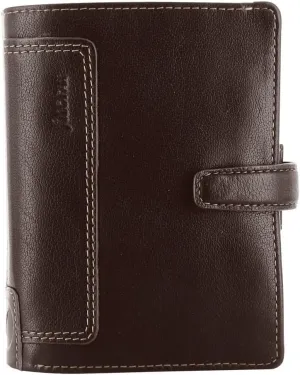 Filofax Holborn Organizer, Pocket Size, Brown - Full-Grain Buffalo Leather, Six Rings, Cotton Cream Week-to-View Calendar Diary, Multilingual, 2025 (C025119-25)