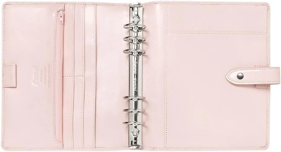 Filofax Malden Organizer, A5 Size, Pink - Tactile, Full-Grain Buffalo Leather, Six Rings, Cotton Cream Week-to-View Calendar Diary, Multilingual, 2025 (C022617-25)