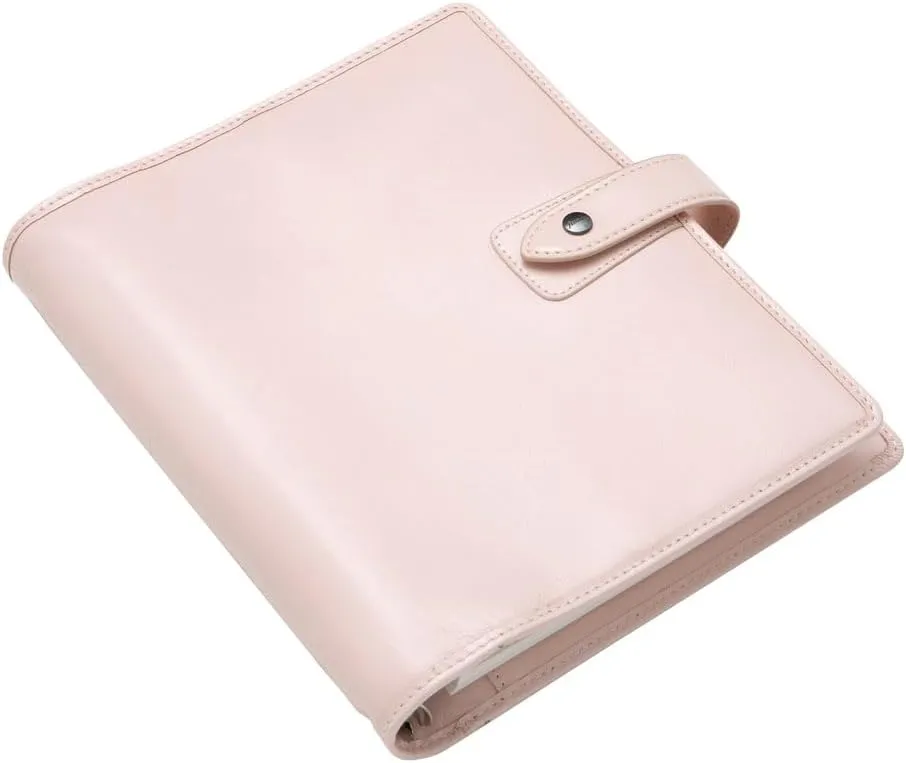 Filofax Malden Organizer, A5 Size, Pink - Tactile, Full-Grain Buffalo Leather, Six Rings, Cotton Cream Week-to-View Calendar Diary, Multilingual, 2025 (C022617-25)