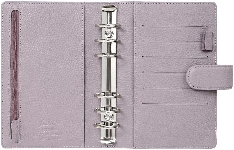 Filofax Norfolk Organizer, Personal Size, Lavender - Soft, Full-Grain Leather, Six Rings, Week-to-View Calendar Diary, Multilingual, 2025 (C022639-25)