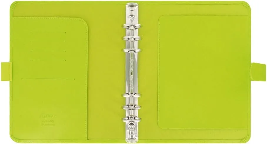 Filofax Saffiano Organizer, A5 Size, Pear - Cross-Grain, Leather-Look, Six Rings, Week-to-View Calendar Diary, Multilingual, 2025 (C022533-25)