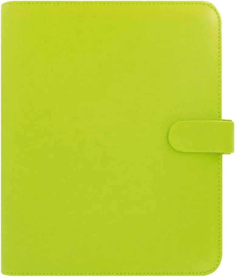 Filofax Saffiano Organizer, A5 Size, Pear - Cross-Grain, Leather-Look, Six Rings, Week-to-View Calendar Diary, Multilingual, 2025 (C022533-25)