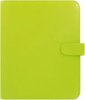 Filofax Saffiano Organizer, A5 Size, Pear - Cross-Grain, Leather-Look, Six Rings, Week-to-View Calendar Diary, Multilingual, 2025 (C022533-25)
