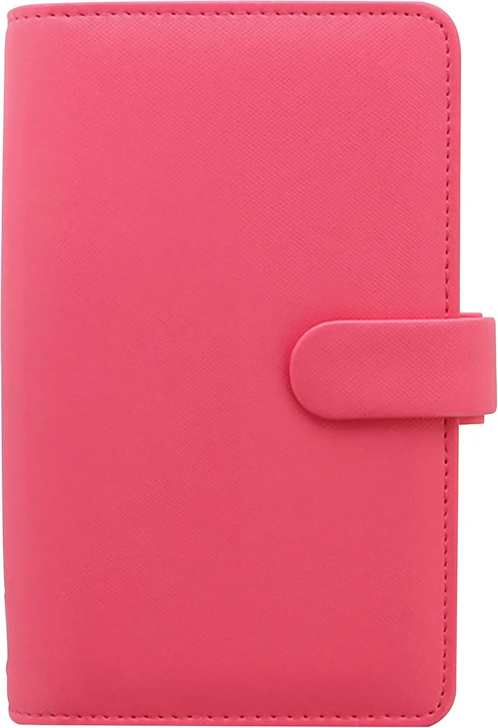Filofax Saffiano Organizer, Personal Compact Size, Peony - Cross-Grain, Leather-Look, Six Rings, Week-to-View Calendar Diary, Multilingual, 2025 (C028763-25)