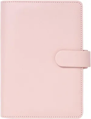Filofax Saffiano Organizer, Personal Size, Blush - Cross-Grain, Leather-Look, Six Rings, Week-to-View Calendar Diary, Multilingual, 2025 (C022698-25)