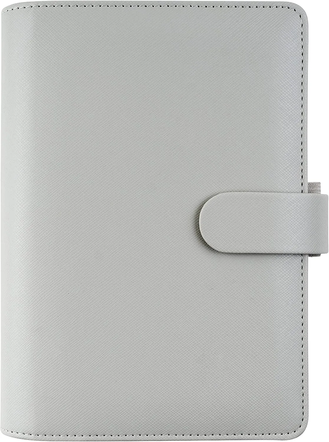 Filofax Saffiano Organizer, Personal Size, Granite - Cross-Grain, Leather-Look, Six Rings, Week-to-View Calendar Diary, Multilingual, 2025 (C028805-25)