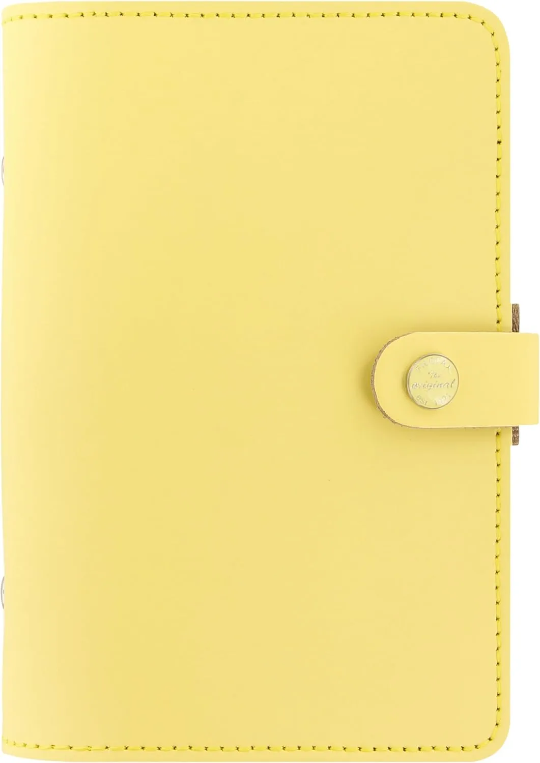 Filofax The Original Organizer, Personal Size, Lemon - Leather, Six Rings, Week-to-View Calendar Diary, Multilingual, 2025 (C026070-25)
