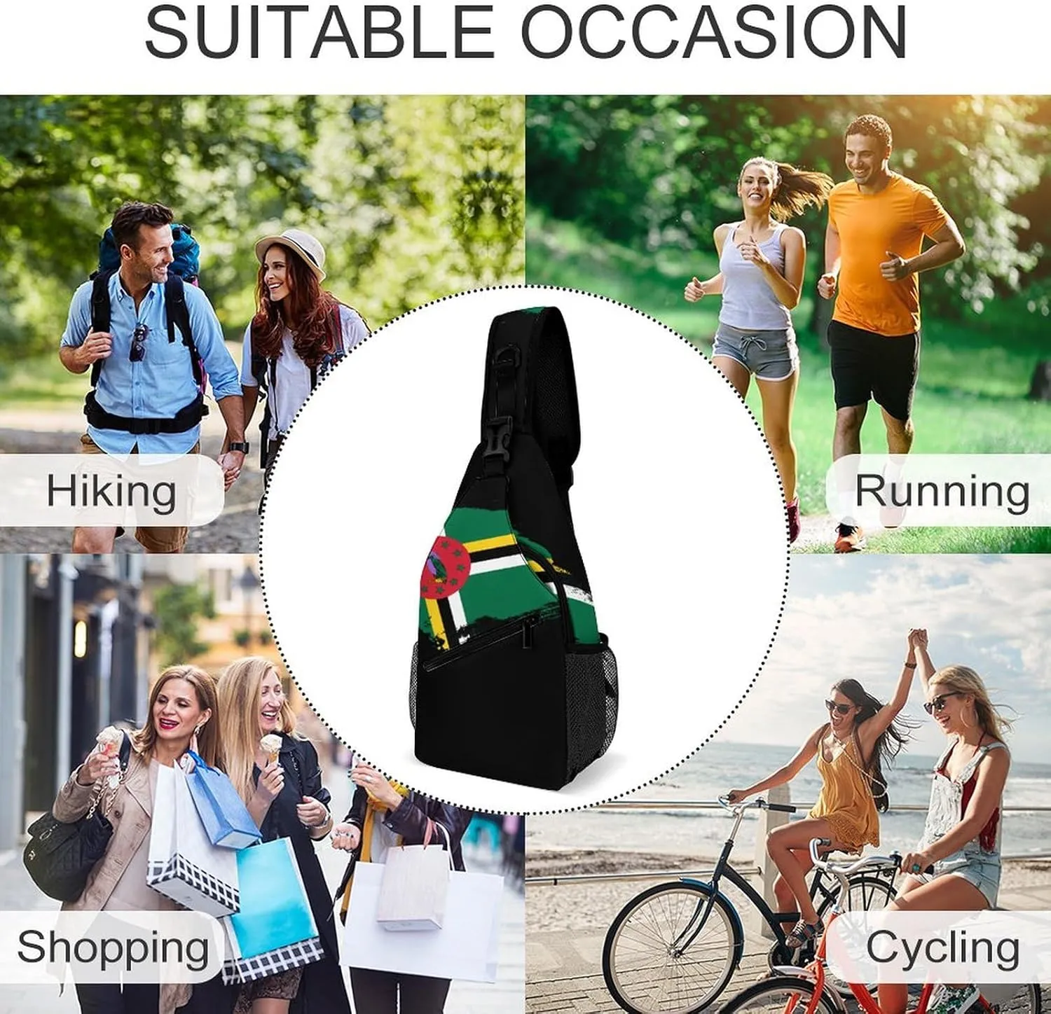 Finland Flag Brush Stroke Sling Bag Crossbody Chest Bag Shoulder Bag For Travel Hiking Cycling Camping