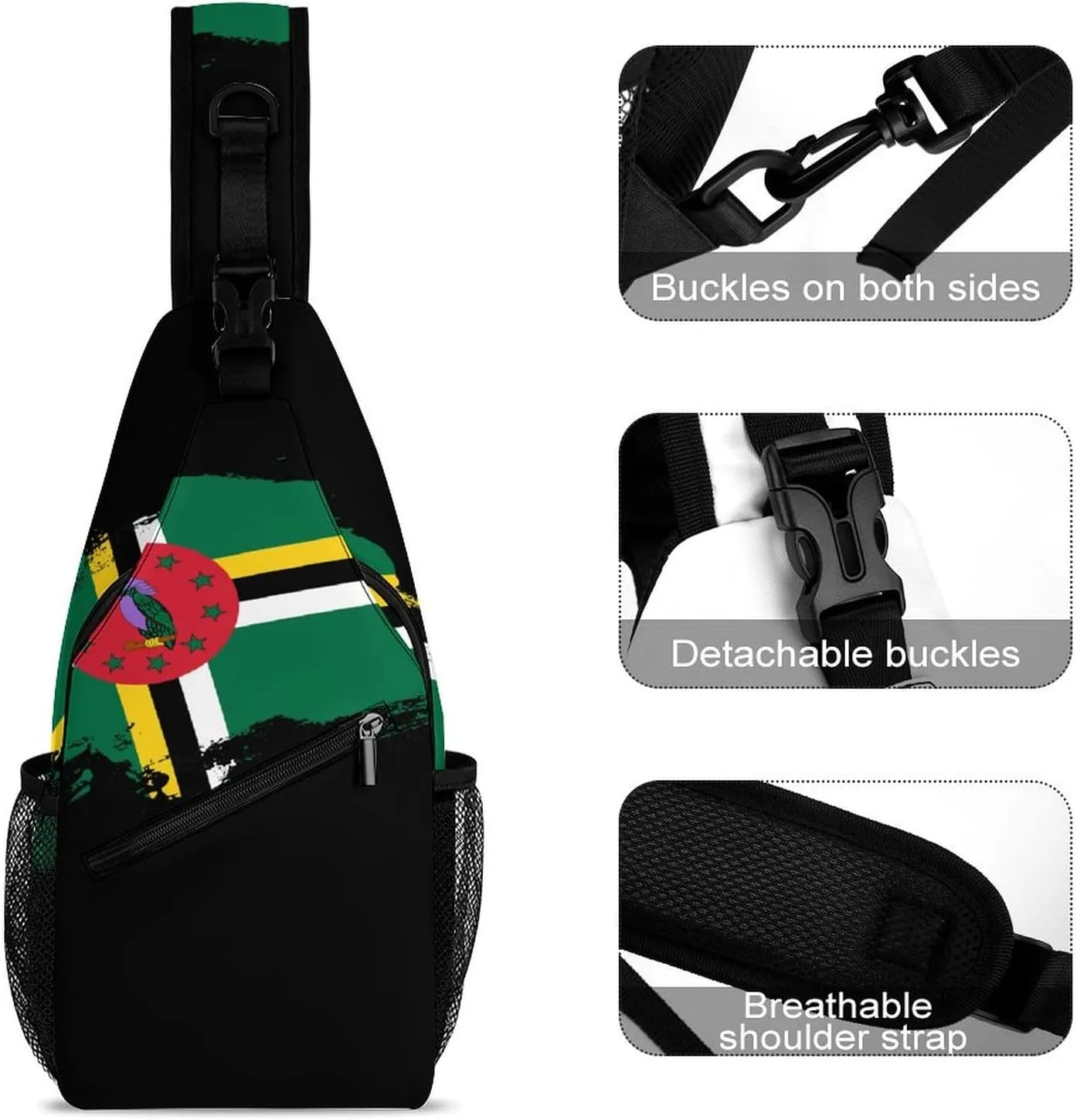 Finland Flag Brush Stroke Sling Bag Crossbody Chest Bag Shoulder Bag For Travel Hiking Cycling Camping