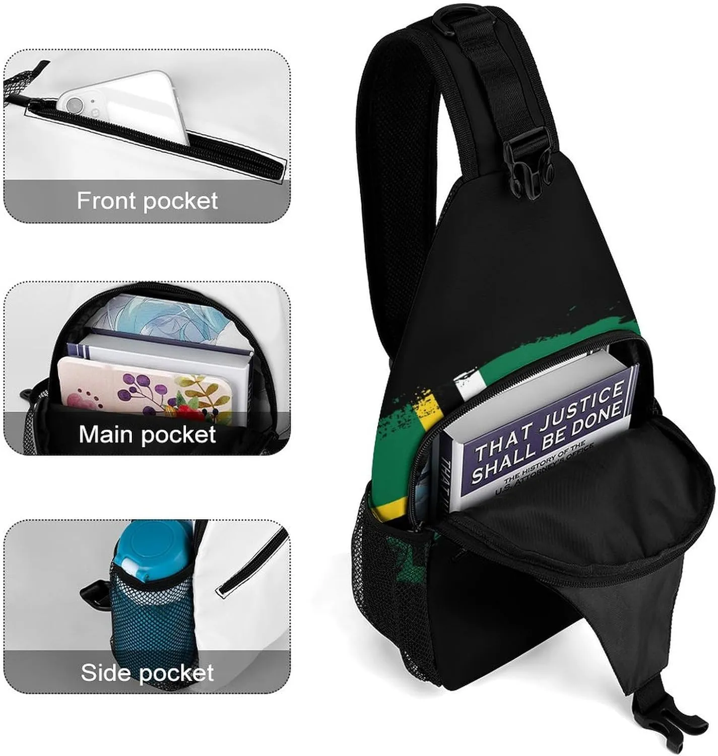 Finland Flag Brush Stroke Sling Bag Crossbody Chest Bag Shoulder Bag For Travel Hiking Cycling Camping