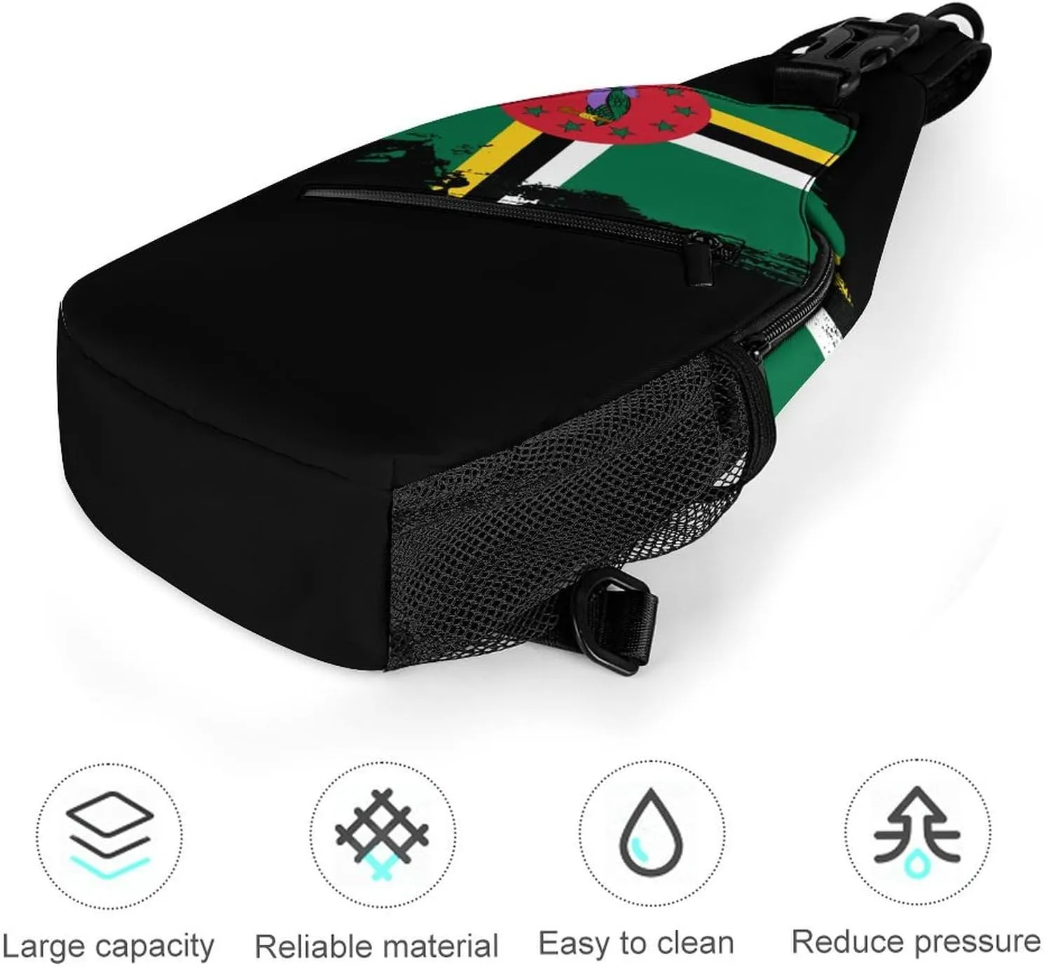 Finland Flag Brush Stroke Sling Bag Crossbody Chest Bag Shoulder Bag For Travel Hiking Cycling Camping