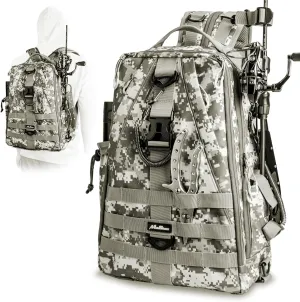 Fishing Backpack with Rod Holder and Tackle Box