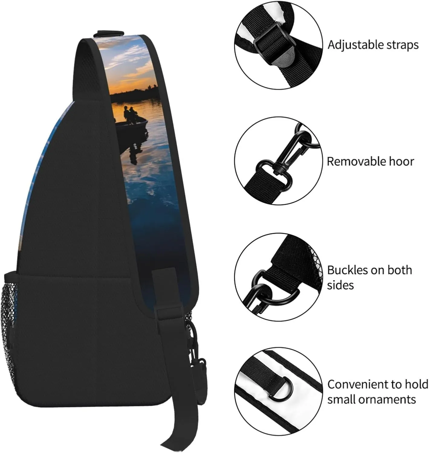 Fishing Scenic Print Cross Chest Bag Diagonally - High-Capacity For Short Trips, Work, And Daily Use