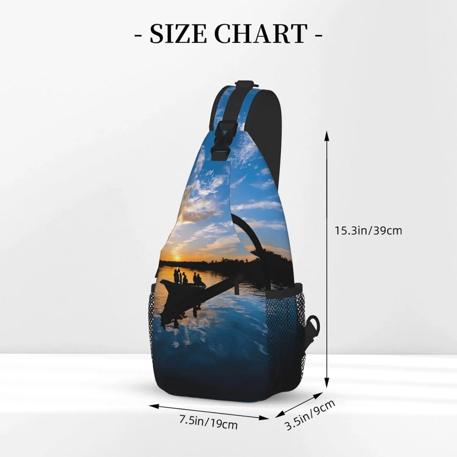 Fishing Scenic Print Cross Chest Bag Diagonally - High-Capacity For Short Trips, Work, And Daily Use