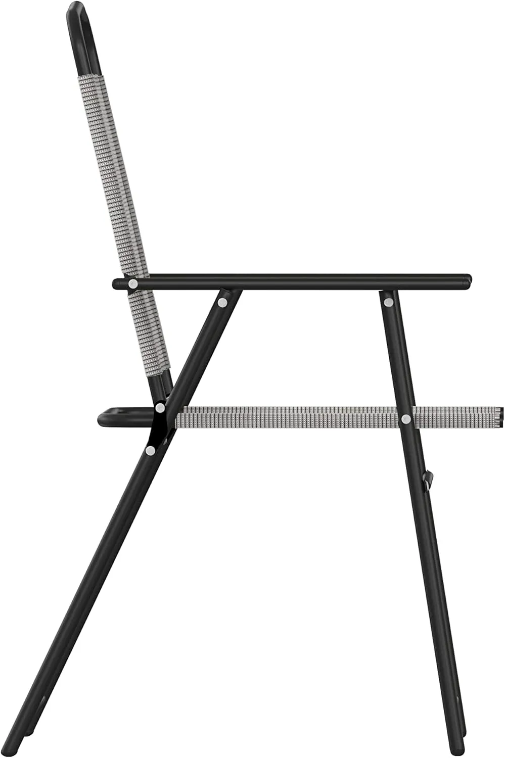 Flash Furniture Mystic Folding Patio Sling Chairs, Outdoor Textilene Lawn Chairs with Armrests, Set of 2, Gray