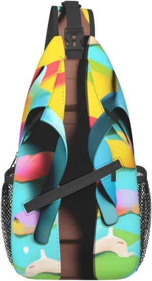 Flower Diamond Painting Unisex Crossbody Backpack Travel Hiking Casual Chest Bags Lightweight Fashion