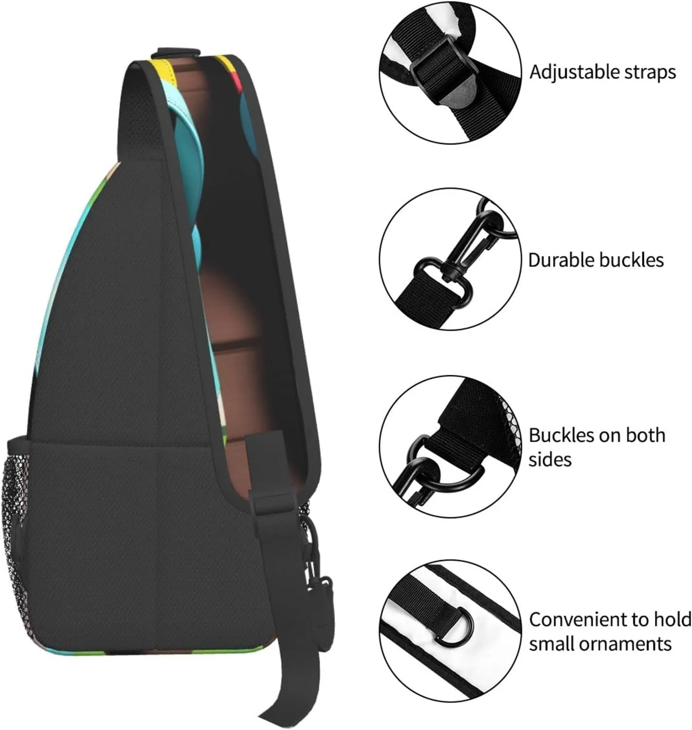 Flower Diamond Painting Unisex Crossbody Backpack Travel Hiking Casual Chest Bags Lightweight Fashion