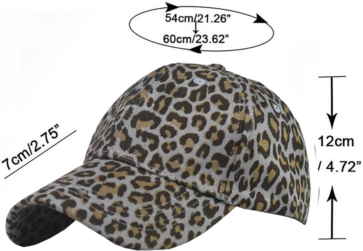 Foetest Adjustable Baseball Cap Leopard Print Hat Cotton Sunhat Headwear Outdoor Sports Cap