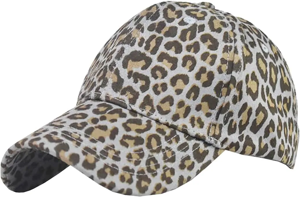 Foetest Adjustable Baseball Cap Leopard Print Hat Cotton Sunhat Headwear Outdoor Sports Cap